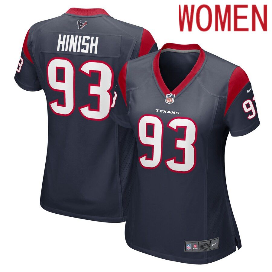 Women Houston Texans #93 Kurt Hinish Nike Navy Game Player NFL Jersey